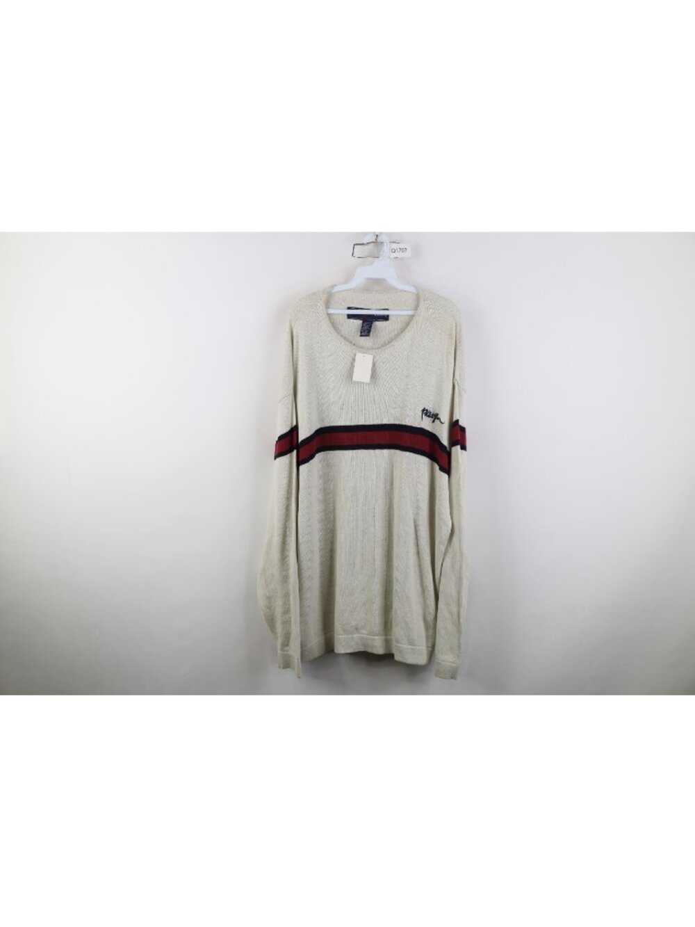 Deadstock Vintage 90s Phat Farm Mens 2XL Spell Out Striped Marled Knit Sweater